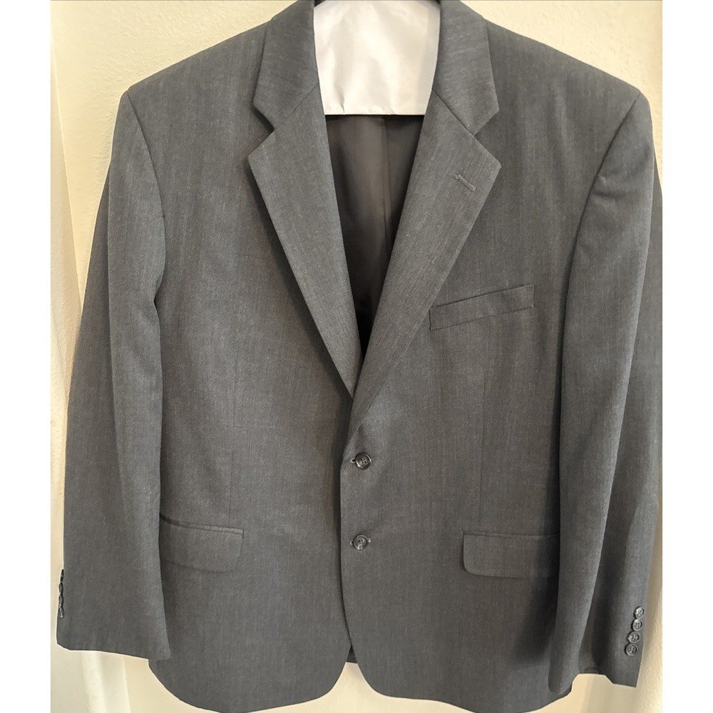 Kilburne & Finch Blazer Mens 46R Gray‎ Two Button Single Vented Classic